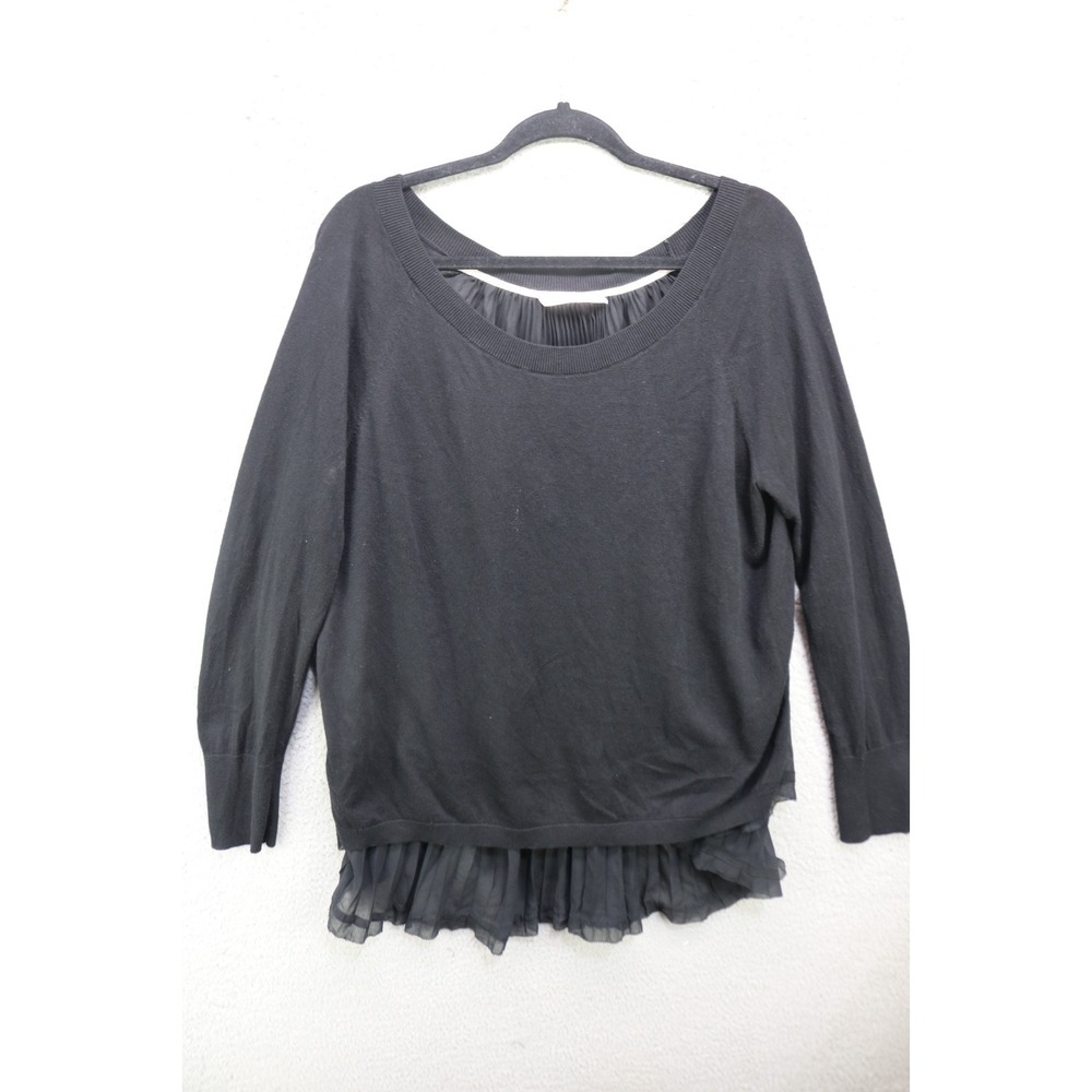 Victoria's Secret Long Sleeve Pleated Back Cashmere Blend Sweater-Goth-Witchy
